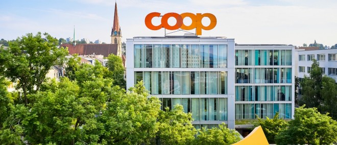 Das Bürogebäude des Coop Hauptsitz in Basel